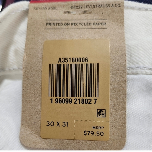 Levi's Women's Silver Tab '94 Baggy White Jeans Size 30x31 - Picture 9 of 12
